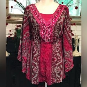 💖 5/$25 💖 Madison Butterfly Beaded Embellished Top with Camisole